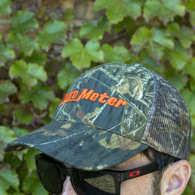 HAT, MESH BACK W/VELCRO, HUNTING CAMO, BLAZE ORANGE AUTOMETER