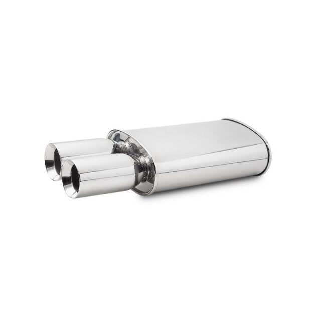Vibrant Performance - 1040 - STREETPOWER Oval Muffler w/ Dual 3.5 in. Round Tips (2.5 in. inlet)