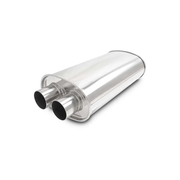 Vibrant Performance - 10534 - STREETPOWER Oval Muffler, 2.25 in. Inlet/Outlet (Dual In/Out) - 15.00 in. Body Length