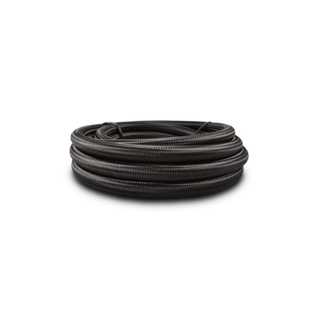 Vibrant Performance - 11954 - 2ft Roll of Black Nylon Braided Flex Hose; AN Size: -4; Hose ID: 0.22 in.;