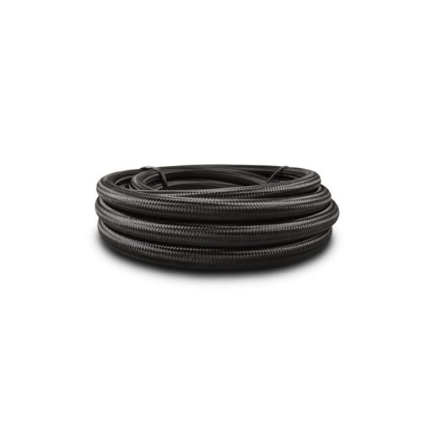 Vibrant Performance - 11984 - 5ft Roll of Black Nylon Braided Flex Hose; AN Size: -4AN; Hose ID 0.22 in.