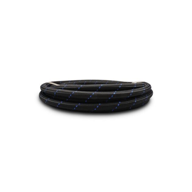 Vibrant Performance - 11990B - 5ft Roll of Black Blue Nylon Braided Flex Hose; AN Size: -10; Hose ID 0.58 in.