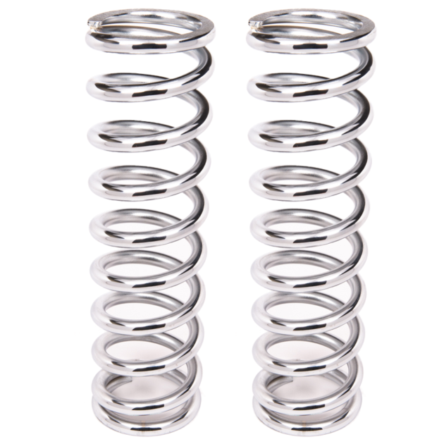 Aldan American Coil-Over-Spring, 100 lbs./in. Rate, 12 in. Length, 2.5 in. I.D. Chrome, Pair