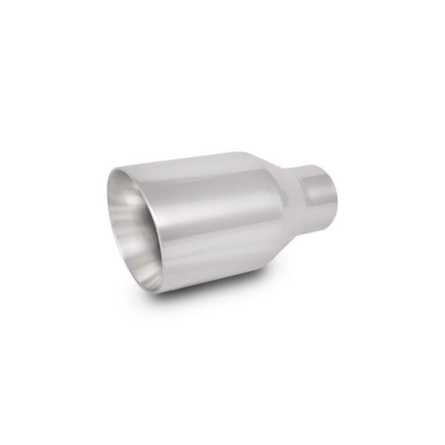 Vibrant Performance - 1207 - 4.00 in. Outlet O.D. Round SS Tip (Double Wall, Angle Cut), 2.25 in. Inlet I.D.