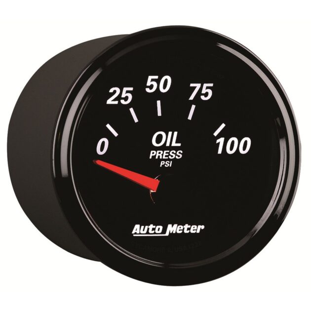 2-1/16 in. OIL PRESSURE, 0-100 PSI, DESIGNER BLACK II