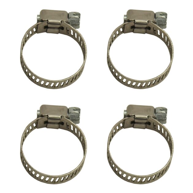 Stainless Steel Worm Gear 5/16" Band 4 Piece Hose Clamp Set