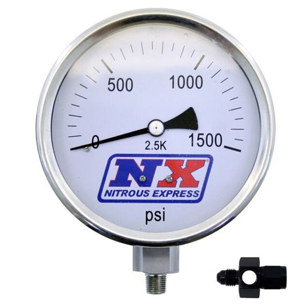 Nitrous Express Nitrous Pressure Gauge 4 inch-high accuracy 6AN