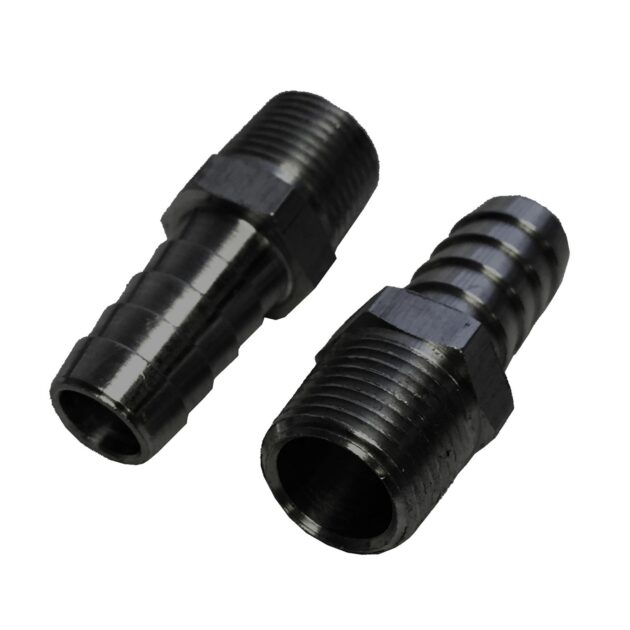 3/8" NPT x 1/2" hose barb fitting set, Aluminum