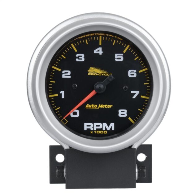 3-3/4 in. TACHOMETER, 0-8,000 RPM, BLACK, PRO-CYCLE