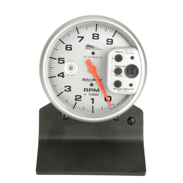 5 in. TACHOMETER, 0-9,000 RPM, SILVER, PRO-CYCLE