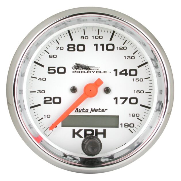 3-3/4 in. SPEEDOMETER, 0-120 MPH, WHITE, PRO-CYCLE