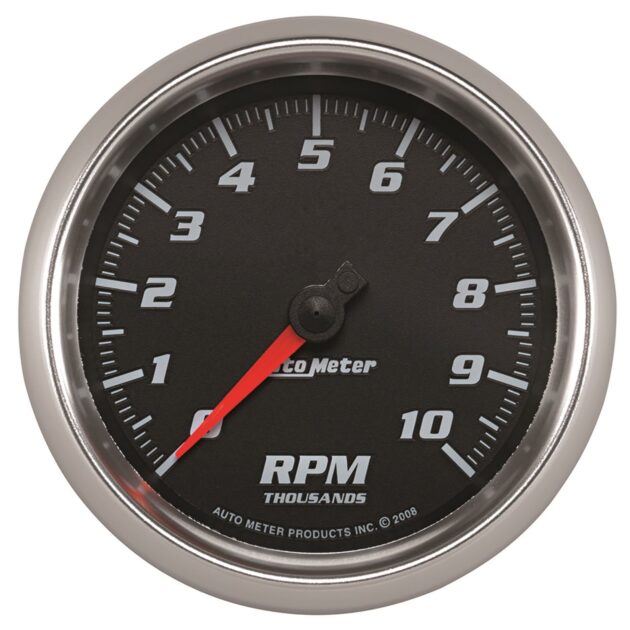 3-3/8 in. TACHOMETER, 0-10,000 RPM, BLACK, PRO-CYCLE