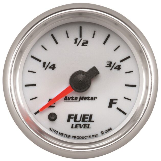 2-1/16 in. FUEL LEVEL, PROGRAMMABLE 0-280 O, WHITE, PRO-CYCLE