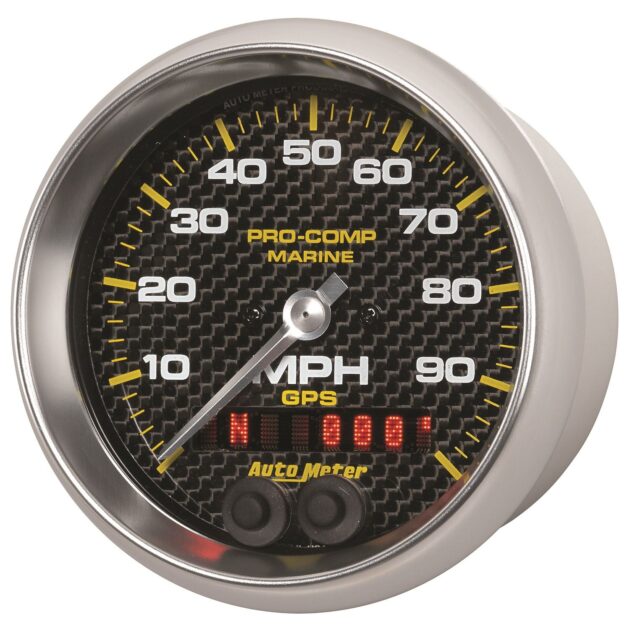 3-3/8 in. GPS SPEEDOMETER, 0-100 MPH, MARINE CARBON FIBER