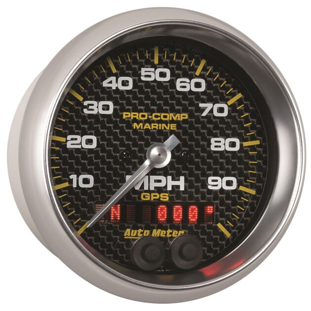 3-3/8 in. GPS SPEEDOMETER, 0-100 MPH, MARINE CARBON FIBER