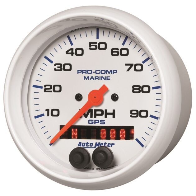 3-3/8 in. GPS SPEEDOMETER, 0-100 MPH, MARINE WHITE