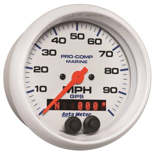 3-3/8 in. GPS SPEEDOMETER, 0-100 MPH, MARINE WHITE