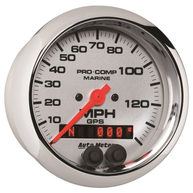 3-3/8 in. GPS SPEEDOMETER, 0-140 MPH, MARINE CHROME ULTRA-LITE