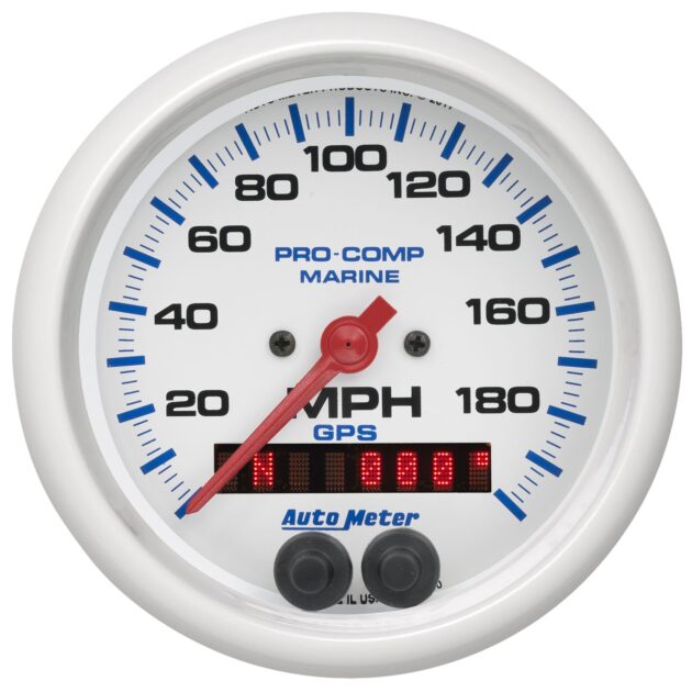 3-3/8 in. GPS SPEEDOMETER, 0-200 MPH, MARINE SILVER ULTRA-LITE