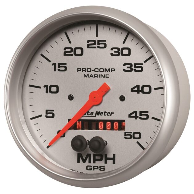 5 in. GPS SPEEDOMETER, 0-50 MPH, MARINE SILVER ULTRA-LITE