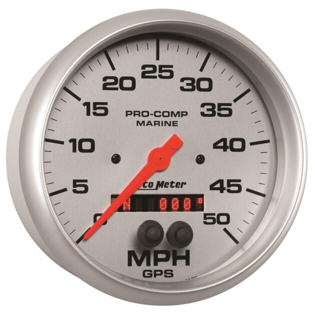 5 in. GPS SPEEDOMETER, 0-50 MPH, MARINE SILVER ULTRA-LITE