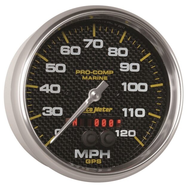 5 in. GPS SPEEDOMETER, 0-120 MPH, MARINE CARBON FIBER