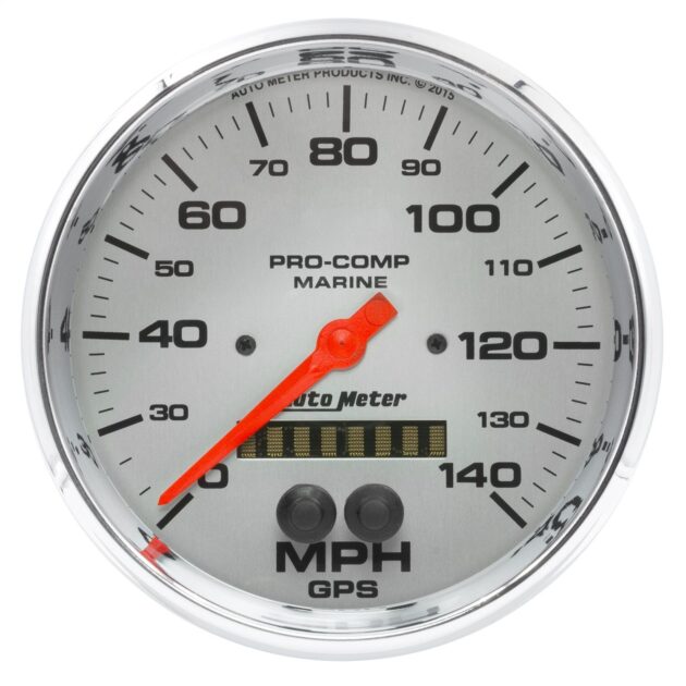 5 in. GPS SPEEDOMETER, 0-140 MPH, MARINE CHROME ULTRA-LITE