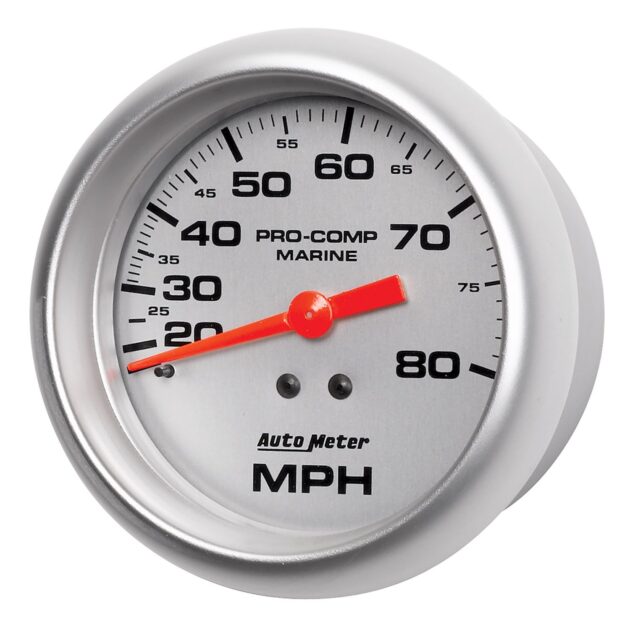 3-3/8 in. MECHANICAL SPEEDOMETER, 0-80 MPH, MARINE SILVER ULTRA-LITE