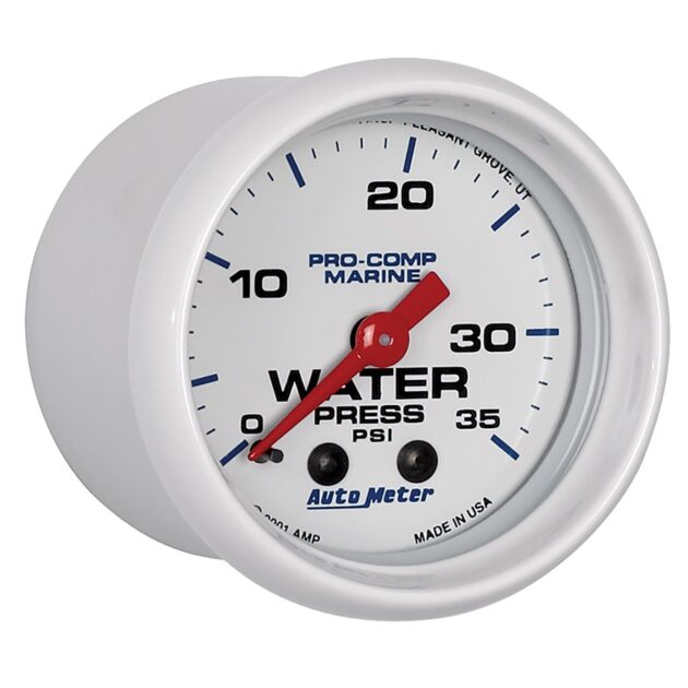 2-1/16 in. WATER PRESSURE, 0-35 PSI, MARINE WHITE