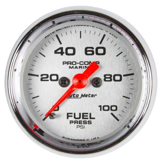 2-1/16 in. FUEL PRESSURE, 0-100 PSI, MARINE CHROME ULTRA-LITE