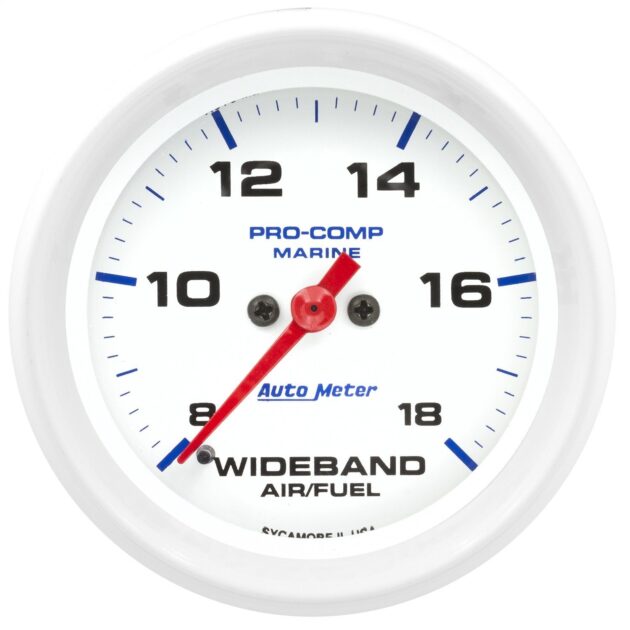 2-5/8 in. WIDEBAND AIR/FUEL RATIO, ANALOG, 8:1-18:1 AFR, MARINE WHITE