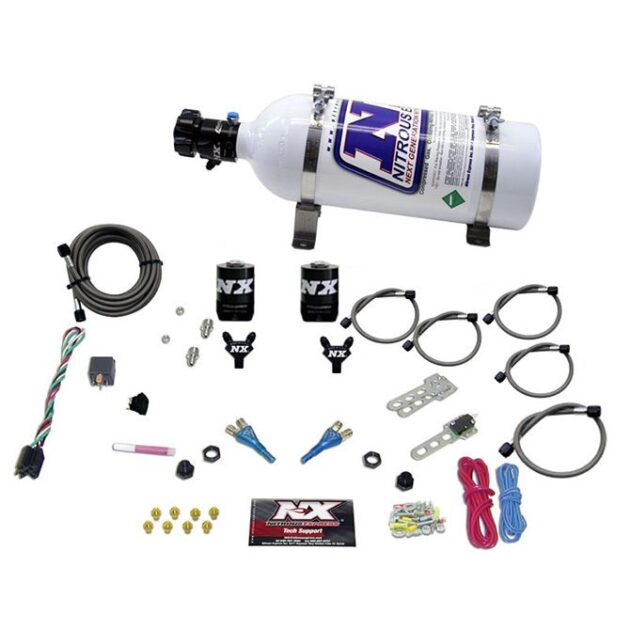 Nitrous Express DODGE EFI FULL RACE (100-150-200-300HP) DUAL NOZZLE WITH 5LB BOTTLE