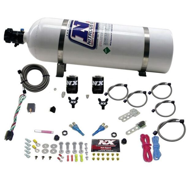 Nitrous Express DUAL NOZZLE SPORT COMPACT SYSTEM W/ 15LB BOTTLE (35-50-75HP)