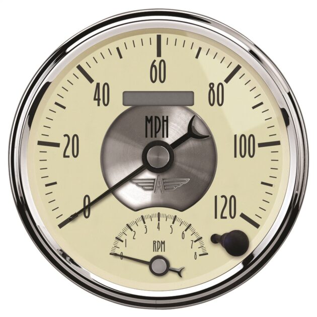 5 in. TACHOMETER/SPEEDOMETER COMBO, 8K RPM/120 MPH, PRESTIGE ANTIQUE IVORY