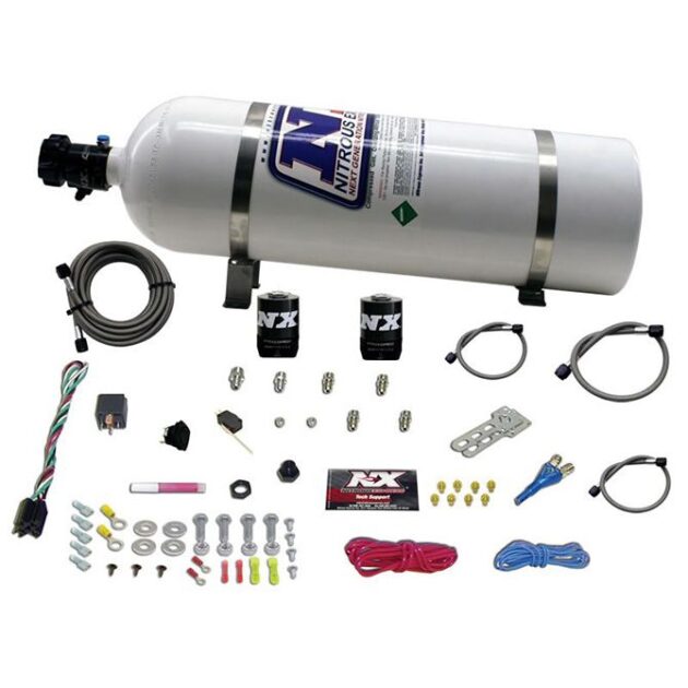 Nitrous Express E85 UNIVERSAL SYSTEM FOR EFI (SINGLE NOZZLE APPLICATION) WITH 15LB BOTTLE