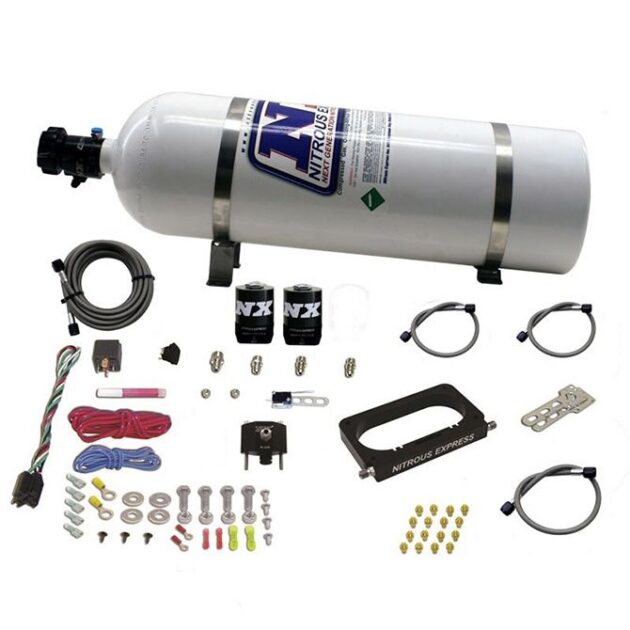 Nitrous Express FORD 4 VALVE NITROUS PLATE SYSTEM (50-300HP) WITH COMPOSITE BOTTLE