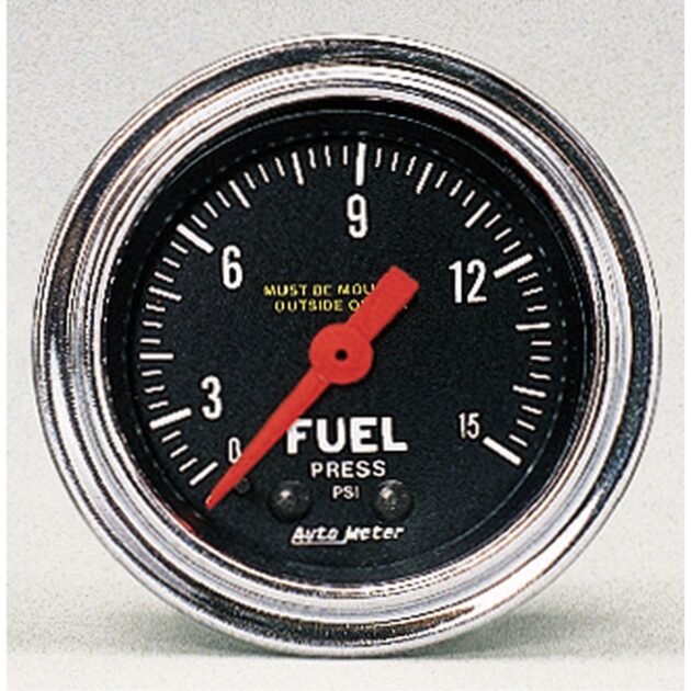 2-1/16 in. FUEL PRESSURE, 0-15 PSI, TRADITIONAL CHROME