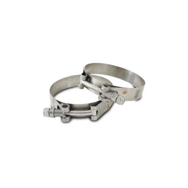 Vibrant Performance - 27810 - Stainless Steel T-Bolt Clamps (Pack of 2) - Clamp Range: 3.38 in.-3.62 in.