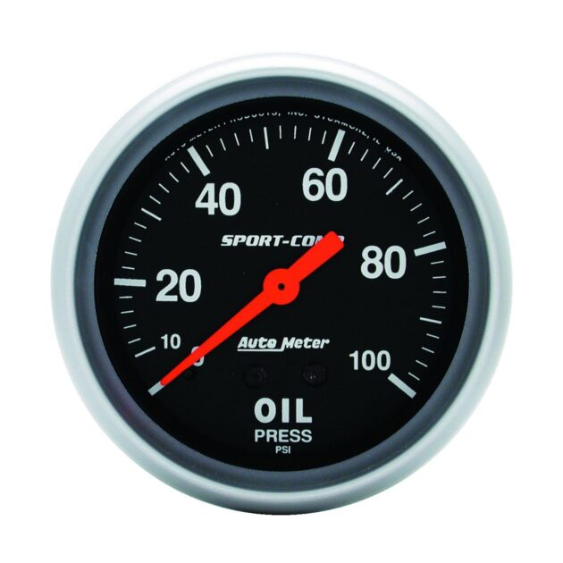 2-5/8 in. OIL PRESSURE, 0-100 PSI, SPORT-COMP