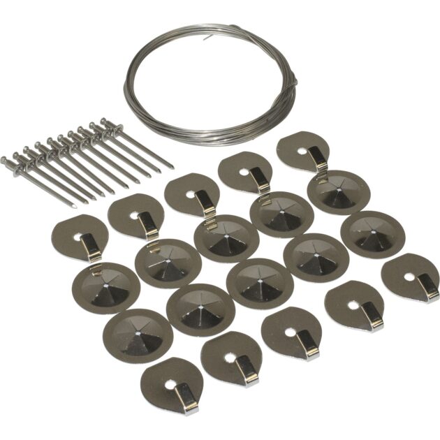 Lacing anchor kit, Stainless steel components, Pop-rivet gun needed