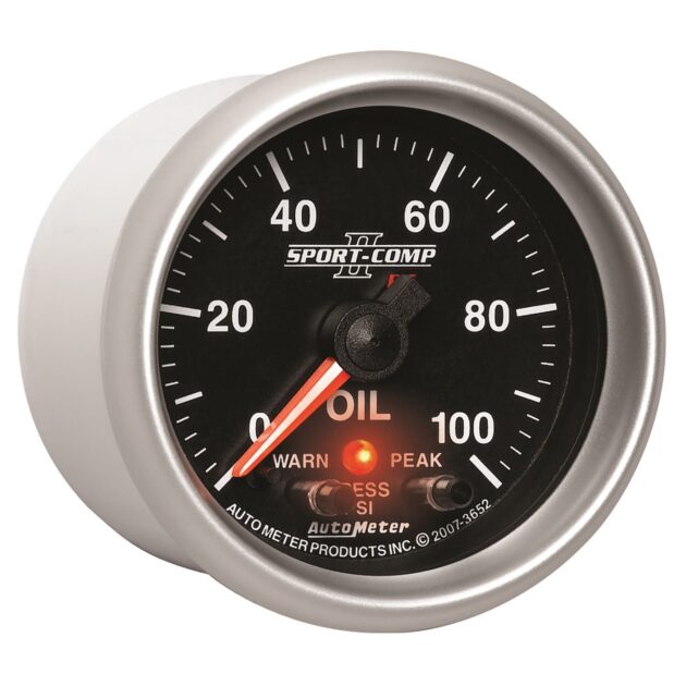 2-1/16in OIL PRESSURE, 0-100 PSI, SPORT-COMP II