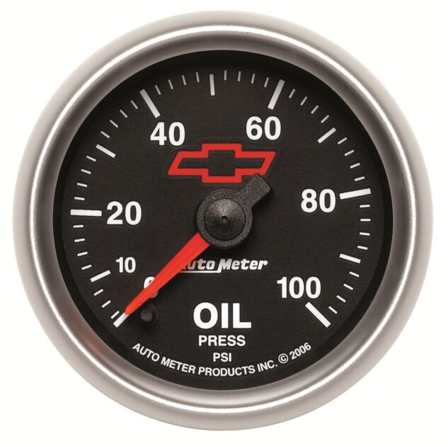 2-1/16 in. OIL PRESSURE, 0-100 PSI, GM BLACK