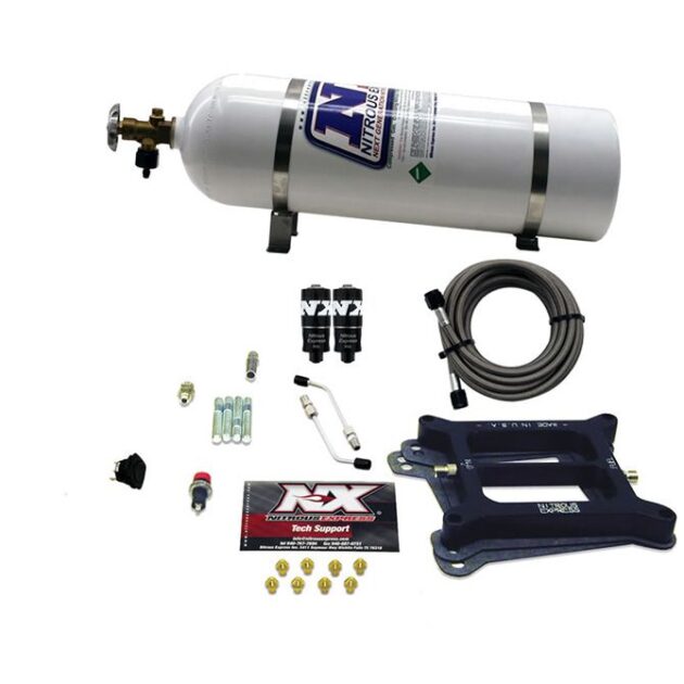 Nitrous Express 4150 HITMAN 4-BBL (100-150-200HP) WITH 15LB BOTTLE