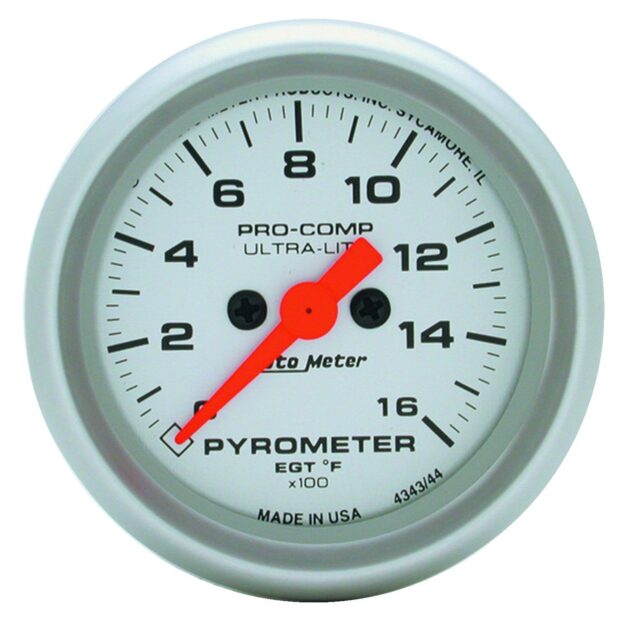 2-1/16 in. PYROMETER, 0-1600 Fahrenheit, ULTRA-LITE
