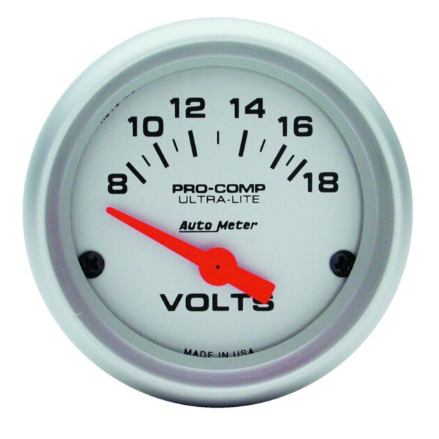 2-1/16 in. VOLTMETER, 8-18V, ULTRA-LITE