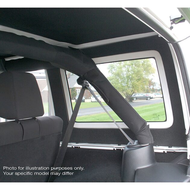 DEI 50163 '11-'18 Wrangler JK 4-Door Black Leather Look Rear Side Window Only 050163