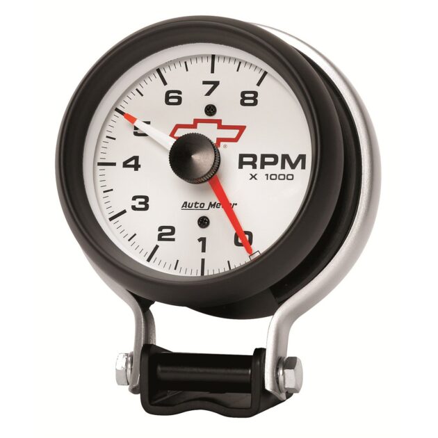 3-3/4 in. PEDESTAL TACHOMETER, 0-8,000 RPM, GM WHITE