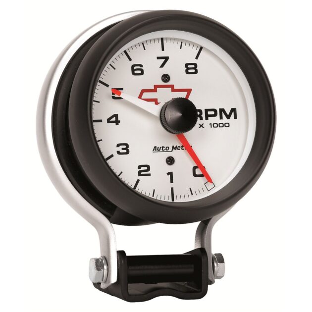 3-3/4 in. PEDESTAL TACHOMETER, 0-8,000 RPM, GM WHITE