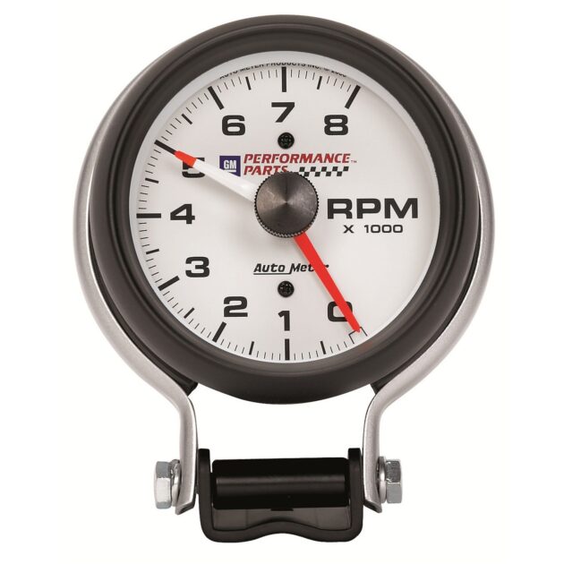 3-3/4 in. PEDESTAL TACHOMETER, 0-8,000 RPM, GM WHITE