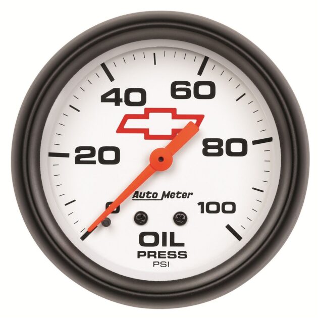 2-5/8 in. OIL PRESSURE, 0-100 PSI, GM WHITE